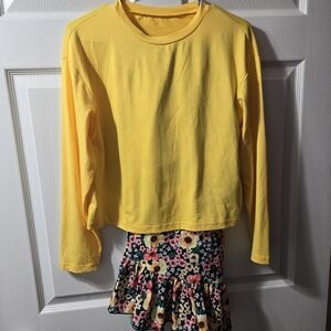 Yellow Kids Long Sleeve Shirt & Sunflower Pantset
